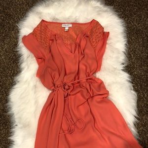 Coral maternity blouse